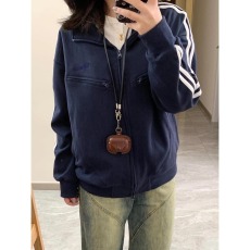 批发藏蓝色立领夹克外套女款春2025新款秋季chic韩系穿搭卫衣运动开衫