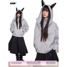 国潮情侣秋冬季cleanfit重磅短款开衫拉链连帽卫衣男女宽松外套