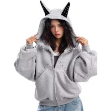 国潮情侣秋冬季cleanfit重磅短款开衫拉链连帽卫衣男女宽松外套