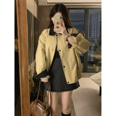 短款外套女2025秋季新款独特韩气巴恩风小个子复古工装夹克上衣
