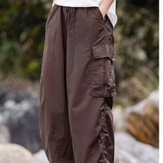 批发日系复古宽松阔腿工装长裤男士直筒多口袋抽绳束脚<b class='q'>休闲裤</b>子ins潮