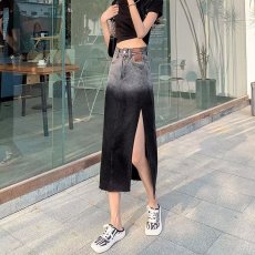 批发开叉<b class='q'>牛仔</b>裙半身裙女夏季2026年新款高腰分叉百搭中长款包臀裙<b class='q'>长裙</b>
