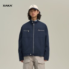 批发美式复古哈灵顿休闲夹克男小众高级感纯棉上衣宽松情侣外套潮