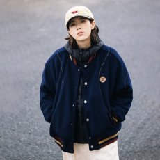 批发美式复古情侣棒球服外套女2025冬季新款百搭宽松休闲刺绣保暖棉服