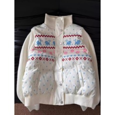 批发美式甜酷风费尔岛针织拼接立领棉服轻薄款显瘦保暖百搭<b class='q'>棉衣</b>外套女