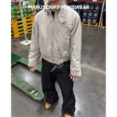 批发美式秋天低特律撞色拼接做旧翻领外套男秋季宽松毛领哈灵顿棉<b class='q'>服</b>