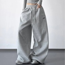 批发灰色慵懒卫裤<b class='q'>男</b>女款秋季美式运动直筒<b class='q'>休闲</b><b class='q'>长裤</b>垂感基础时尚裤子
