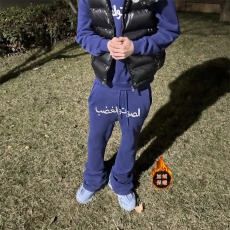 批发美式复古阿拉伯文刺绣微喇卫裤<b class='q'>男</b>女款四季百搭显瘦运动<b class='q'>休闲</b><b class='q'>长裤</b>潮