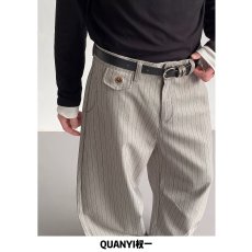 批发潮牌春季新款休闲裤<b class='q'>男士</b>时尚百搭条纹宽松大码阔腿弯刀<b class='q'>西裤</b>