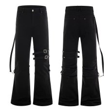 批发黑色vibe绑带微喇工装<b class='q'>牛仔裤</b><b class='q'>男</b>cleanfit美式高街<b class='q'>修身</b>喇叭裤子秋季