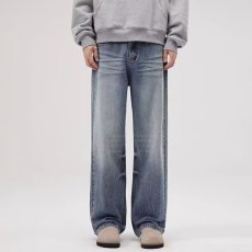 批发男士牛仔裤2025新款美式复古水洗直筒宽松垂感潮流百搭显瘦<b class='q'>长裤</b>