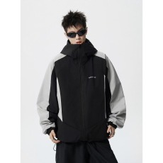 批发潮牌【双面穿】秋季新款连帽冲锋夹克<b class='q'>户外</b>防风宽松<b class='q'>百搭</b>外套上衣