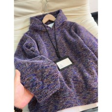 批发cleanfit莫奈紫毛绒卫衣男秋冬小香风针织<b class='q'>打底衫</b>美式重磅连帽外套