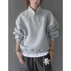 批发美式重磅半拉链立领卫衣<b class='q'>男</b>2025新款纯色cleanfit休闲<b class='q'>polo</b><b class='q'>衫</b>上衣