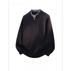 批发亨利领毛衣男士秋季2025新款宽松潮牌休闲长袖<b class='q'>打底衫</b>