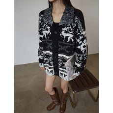 提花单排扣毛衣开衫女秋季新款韩版宽松设计感上衣针织衫外套潮流