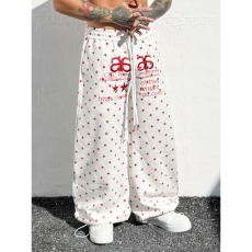 批发潮艺品美式星星满印字母抽绳卫裤<b class='q'>男</b>宽松松紧腰hiphop休闲阔腿裤子