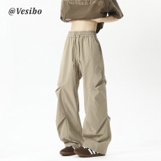 批发美式薄款工装伞兵裤<b class='q'>男</b>夏季户外压褶运动速干裤设计感休闲直筒长裤