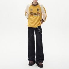 批发高端潮牌新款牛仔女cleanfit高街美式水洗裤子微喇复古宽松<b class='q'>长裤</b>男