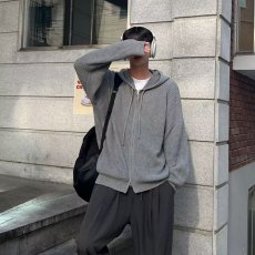 批发美式针织开衫<b class='q'>毛衣</b>外套男春秋新款复古慵懒风潮牌百搭纯色拉链线衣