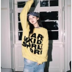 批发2026新款原创美式圆领字母<b class='q'>毛衣</b>秋冬情侣款宽松复古慵懒风百搭上衣