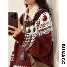 批发2025春秋新款男<b class='q'>毛衣</b>慵懒风外套费尔岛复古宽松毛针织衫时尚新款