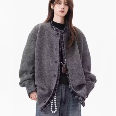 批发日系男女复古圆领羊毛开衫秋冬季宽松休闲针织衫高级感<b class='q'>毛衣</b>外套