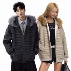 批发春秋新爆薄<b class='q'>短款</b>上衣百搭休闲小个子<b class='q'>卫衣</b>开衫欧货男女条纹连帽外套