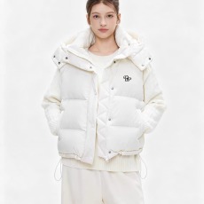 批发简约刺绣羽绒棉连帽<b class='q'>马甲</b>背心棉服女秋冬新款加厚保暖棉衣外套