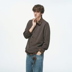 批发春秋美式复古假两件拼接衬衫领针织衫<b class='q'>开衫</b>外套<b class='q'>男</b>潮牌休闲帅气上衣