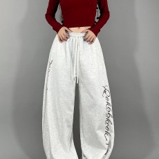 批发美式街舞潮牌跳爵士舞<b class='q'>嘻哈</b>hiphop运动长<b class='q'>裤</b>宽松抽绳两穿休闲卫<b class='q'>裤</b>女