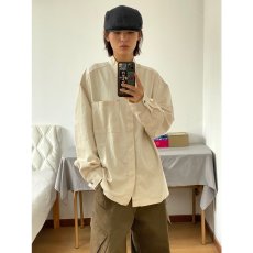 批发日系休闲衬衫<b class='q'>男</b>长袖秋季宽松百搭高级感立领<b class='q'>开衫</b>外套<b class='q'>男</b>