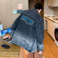 批发水洗渐变牛仔外套<b class='q'>男</b>2026春季新款美式高街vibe痞帅高级感翻领<b class='q'>夹克</b>