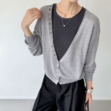 批发法式高级两件套圆领针织打底衫女设计开衫毛衣轻奢外搭上衣