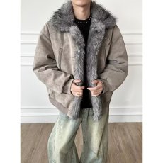 批发时尚2025新款美式复古座山雕翻领毛领棉服男女冬季派克服棉衣<b class='q'>外套</b>