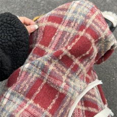 批发美式复古红色格子裤<b class='q'>男</b>款秋冬季<b class='q'>裤子</b>重磅慵懒阔腿休闲百搭直筒裤