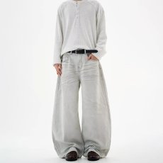 批发潮牌复古美式做旧牛仔<b class='q'>裤</b>男宽松设计感直筒<b class='q'>嘻哈</b>坠感拖地<b class='q'>裤</b>子