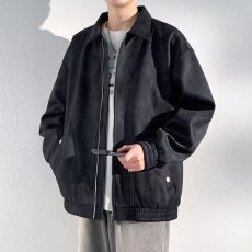 批发美式复古翻领<b class='q'>夹克</b>男士春秋季2025新款男生美式休闲工装外套