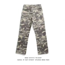 批发美式迷彩<b class='q'>裤子</b><b class='q'>男</b>高街宽松阔腿休闲工装裤直筒潮牌vibe微喇牛仔裤<b class='q'>男</b>