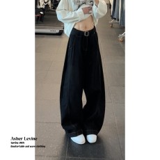 批发美式复古cleanfit弯刀<b class='q'>牛仔裤</b>男女新款宽松高街直筒阔腿镰刀裤子潮