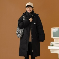 批发情侣装中长款棉衣<b class='q'>男</b>女生冬季宽松东大门加厚连帽过膝羽绒棉服外套