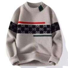 批发2026冬季新款<b class='q'>毛衣</b><b class='q'>男士</b>针织毛线衣加厚潮流保暖提花撞色拼色打底衫
