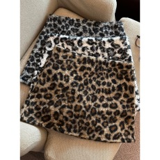 批发加厚羊羔毛豹纹半身裙女微胖mm秋<b class='q'>冬</b>高腰显瘦性感辣妹a字包臀短裙