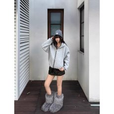 批发重磅连帽开衫卫衣女秋冬款美式潮牌情侣装<b class='q'>休闲</b>拉链外套