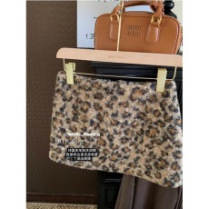 批发微胖mm复古豹纹仿羊羔毛半身裙女秋<b class='q'>冬</b>欧美风高腰百搭减龄包臀短裙