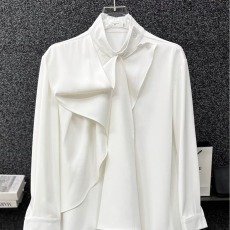 批发中式赫本风飘带<b class='q'>衬衫</b><b class='q'>男</b>女设计感小众宽松痞帅高级感不规则<b class='q'>长袖</b><b class='q'>衬衣</b>