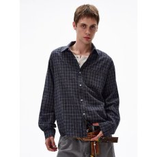 批发MADWITCH美式通勤蓝色格子<b class='q'>衬衫</b>外套<b class='q'>男</b>女宽松<b class='q'>休闲</b>松弛感情侣<b class='q'>衬衣</b>潮