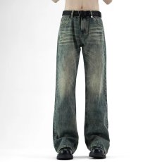 批发高街美式黄泥色水洗2026新款复古潮牌牛仔裤男款直筒宽松<b class='q'>男士</b>裤子
