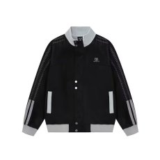 批发2025外套男春<b class='q'>秋</b>冬季美式条纹拼色户外运动防风立领教练夹克