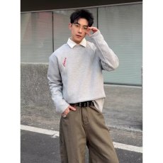 批发2026美式高街圆领针织衫卫衣学生款<b class='q'>秋</b>冬季潮牌宽松休闲毛衣